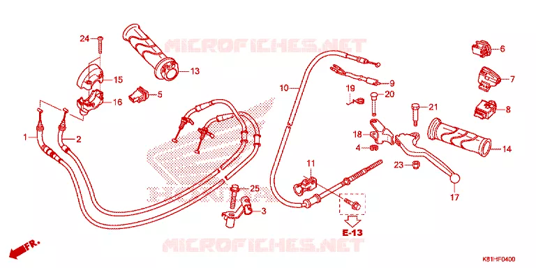 LEVIER DE GUIDON - CABLE - COMMODO Honda SCOOTER 110 BEAT 2018  ACH110CSFJ