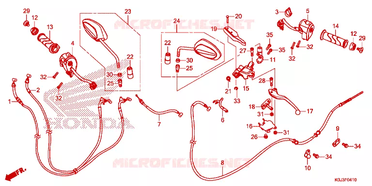 LEVIER DE GUIDON - CABLE - COMMODO Honda SCOOTER 110 GENIO 2020  ACJ110CBFL_2PH