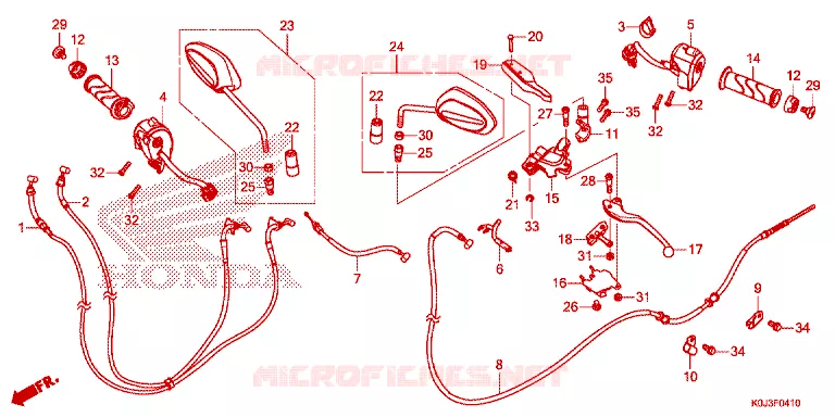 LEVIER DE GUIDON - CABLE - COMMODO Honda SCOOTER 110 GENIO 2020  ACJ110CBFL_PH