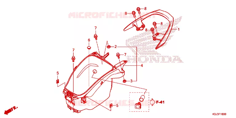 COMPARTIMENT A BAGAGES / BARRE D'APPUI Honda SCOOTER 110 GENIO 2021  ACJ110CBFM_2PH