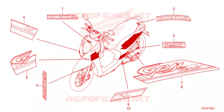 AUTOCOLLANTS Honda SCOOTER 110 GENIO 2021  ACJ110CBFM_PH