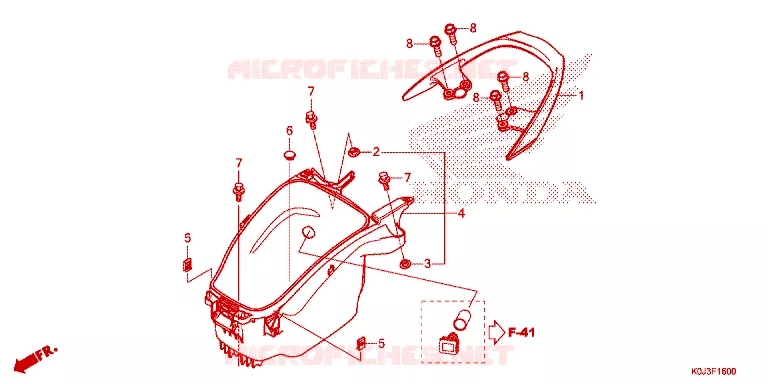 COMPARTIMENT A BAGAGES / BARRE D'APPUI Honda SCOOTER 110 GENIO 2021  ACJ110CBFM_PH