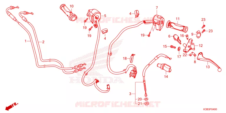LEVIER DE GUIDON - CABLE - COMMODO Honda MOTO 150 CB 2021  CB150XN