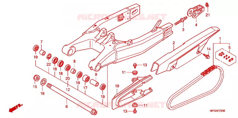 BRAS OSCILLANT Honda MOTO 600 HORNET 2008  CB600F8_BR