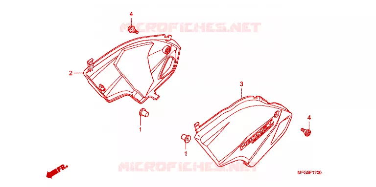 COUVERCLES LATERAUX Honda MOTO 600 HORNET 2008  CB600F8_BR