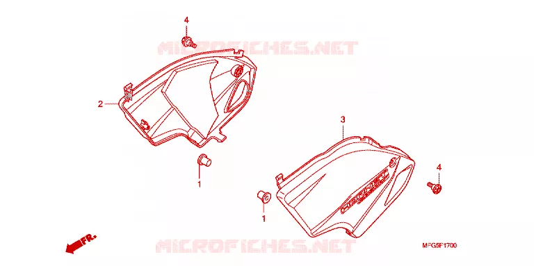 COUVERCLES LATERAUX Honda MOTO 600 HORNET 2009  CB600F9_BR