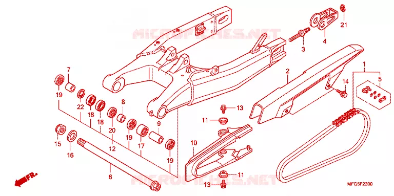 BRAS OSCILLANT Honda MOTO 600 HORNET 2010  CB600FA_BR