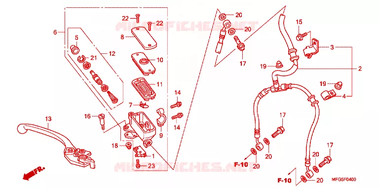 MAITRE CYLINDRE DE FREIN AVANT Honda MOTO 600 HORNET 2010  CB600FA_BR