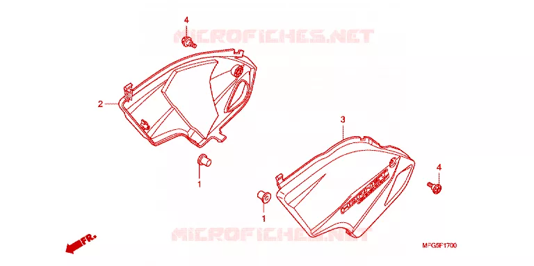 COUVERCLES LATERAUX Honda MOTO 600 HORNET 2014  CB600FAE_BR