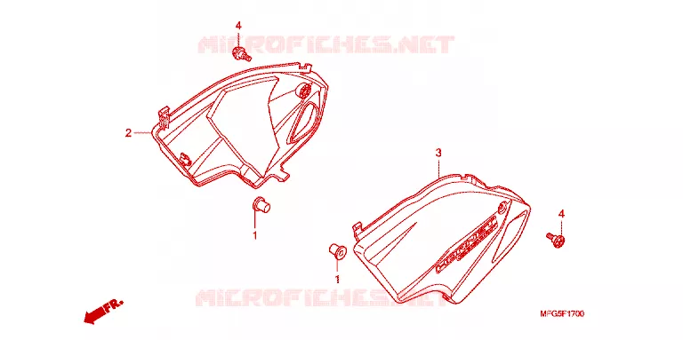 COUVERCLES LATERAUX Honda MOTO 600 HORNET 2011  CB600FB_BR