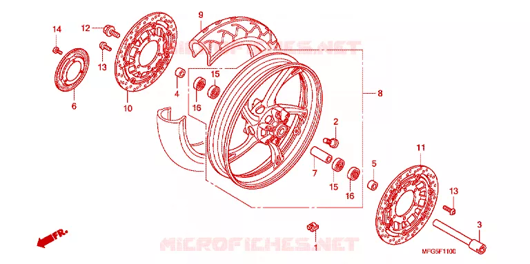 ROUE AVANT Honda MOTO 600 HORNET 2011  CB600FB_BR