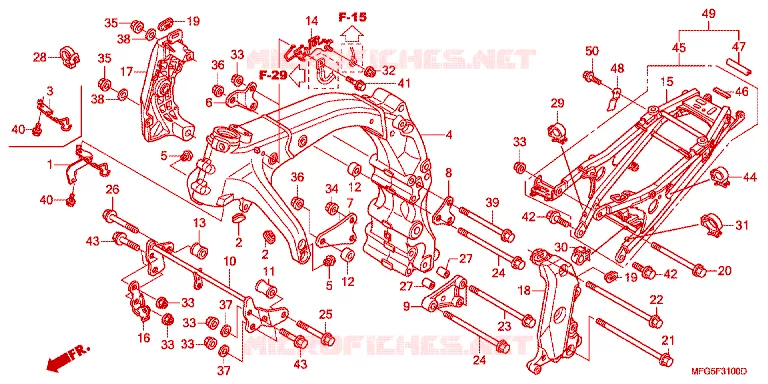 CADRE Honda MOTO 600 HORNET 2012  CB600FC_BR