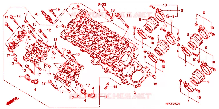 CULASSE Honda MOTO 600 HORNET 2012  CB600FC_BR