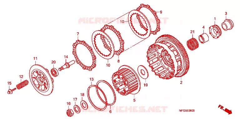 EMBRAYAGE Honda MOTO 600 HORNET 2012  CB600FC_BR