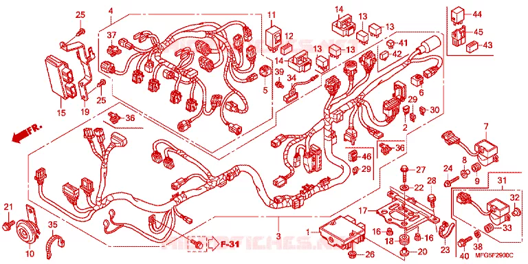 FAISCEAU DES FILS Honda MOTO 600 HORNET 2012  CB600FC_BR