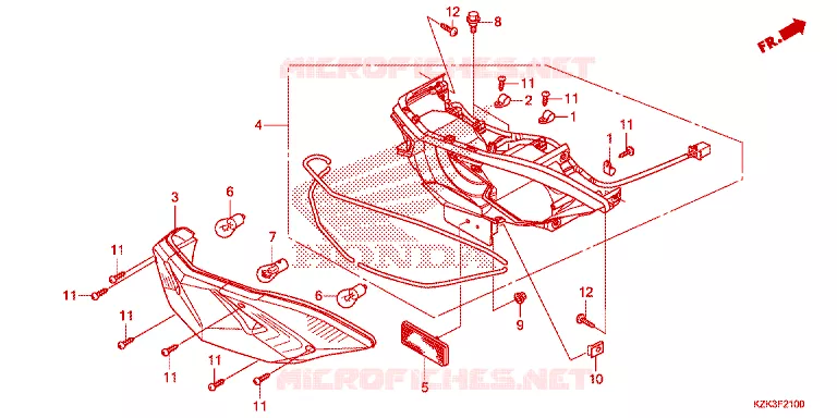 FEUX ARRIERE Honda SCOOTER 110 DIO 2018  SCV110FH