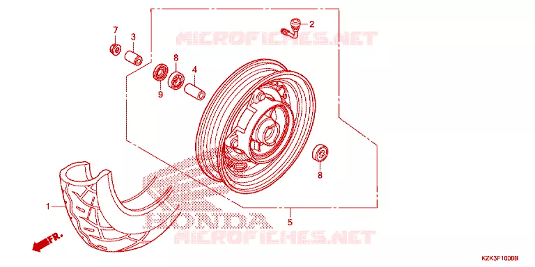 ROUE AVANT Honda SCOOTER 110 DIO 2019  SCV110FH