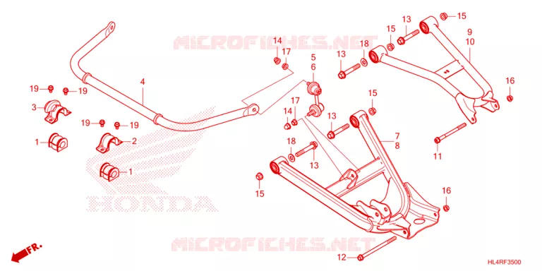 TRIANGLES - BARRE ANTI ROULIS Honda ATV 1000 PIONEER 2024  SXS1000M5PR