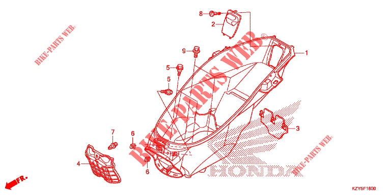 COMPARTIMENT A BAGAGES pour Honda PCX 150 E de 2015
