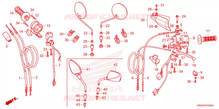 LEVIER DE GUIDON - CABLE - COMMODO Honda MOTO 650 XR 2024  XR650L2R
