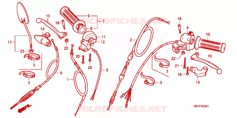 LEVIER DE GUIDON - CABLE - COMMODO Honda MOTO 50 MONKEY 1988  Z50JJ_M
