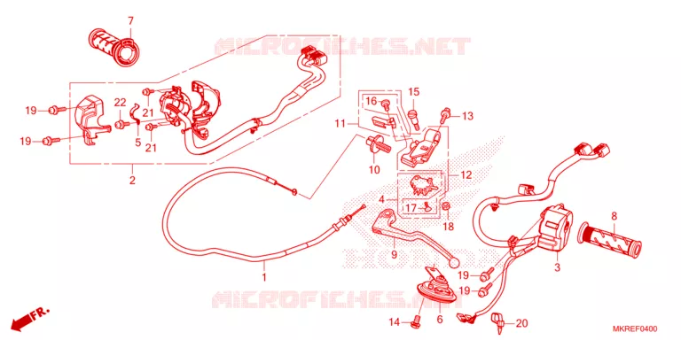 LEVIER DE GUIDON - CABLE - COMMODO Honda MOTO 1000 CBR 2024  CBR1000SPR