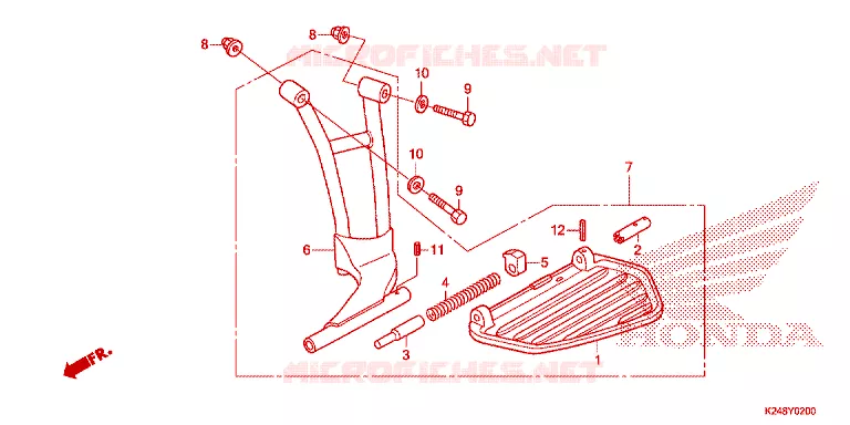 ENSEMBLE MARCHE PIEDS Honda SCOOTER 125 ACTIVA 2017  SCV125G