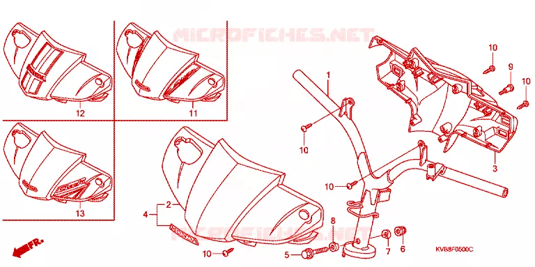 GUIDON - CARENAGE Honda SCOOTER 110 CLICK 2006  ANC110BST6