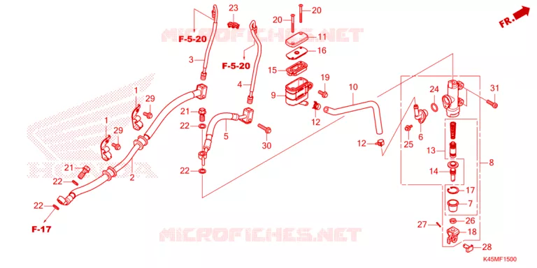 MAITRE CYLINDRE DE FREIN ARRIERE Honda MOTO 150 CBR 2021  CBR150RAM