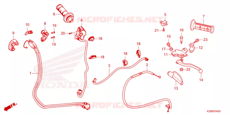 LEVIER DE GUIDON - CABLE - COMMODO Honda MOTO 125 CRF 2022  CRF125FBN