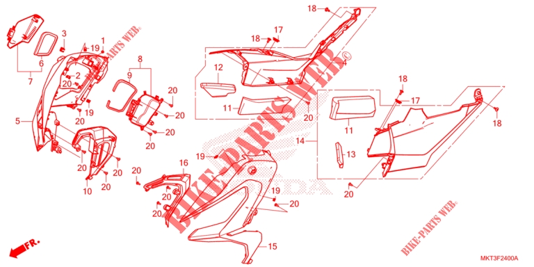 CARENAGE LATERAL pour Honda X ADV 750 de 2022