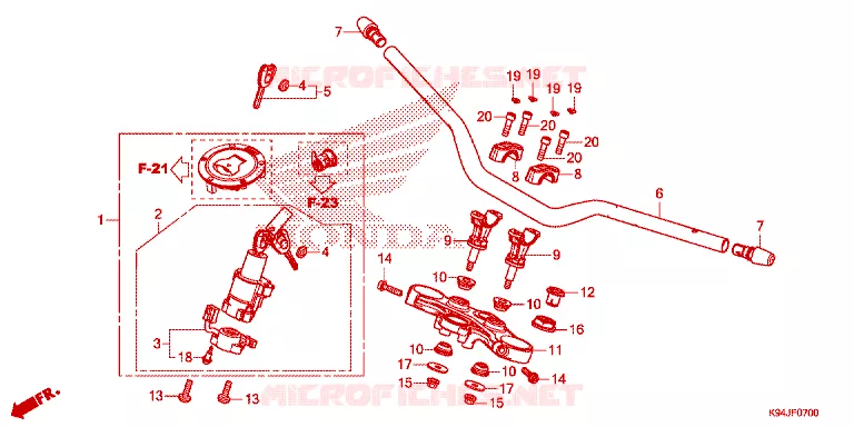 GUIDON - TE DE FOURCHE Honda MOTO 150 CBF 2020  CBF150NAL_TH