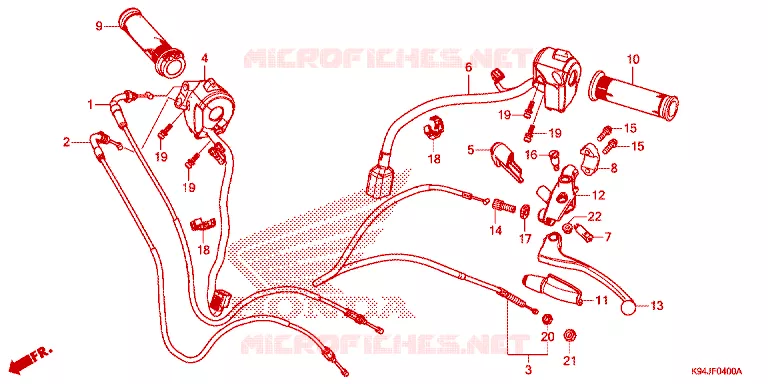 LEVIER DE GUIDON - CABLE - COMMODO Honda MOTO 150 CBF 2020  CBF150NL_CA