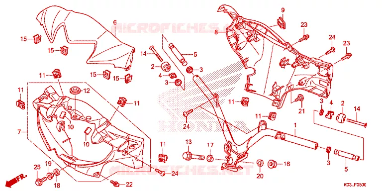 GUIDON - CARENAGE Honda MOTO 110 WAVE 2014  AFS110KSFE