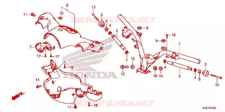 GUIDON - CARENAGE Honda MOTO 110 CUB 2019  NBC110MDFJ