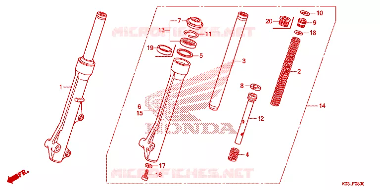 FOURCHE Honda MOTO 110 WAVE 2014  AFS110MSFE