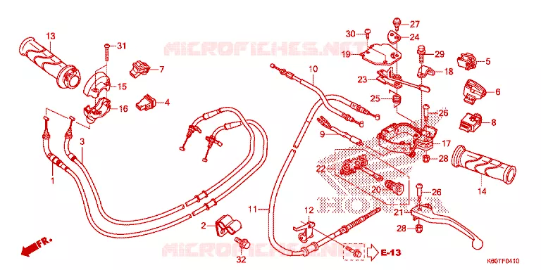LEVIER DE GUIDON - CABLE - COMMODO Honda SCOOTER 125 CLICK 2017  ACB125CBTH_TH