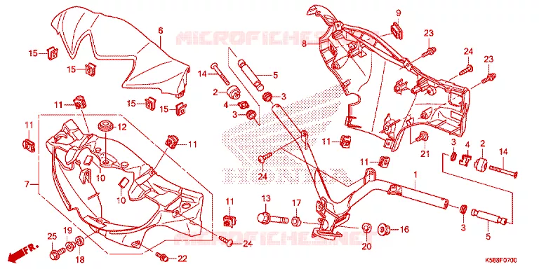 GUIDON - CARENAGE Honda MOTO 110 WAVE 2015  AFS110KSFF