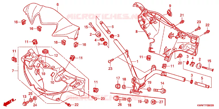 GUIDON - CARENAGE Honda MOTO 110 WAVE 2016  AFS110KSFF