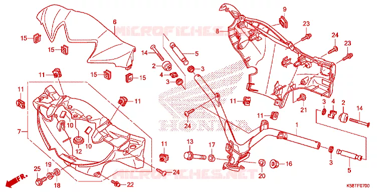 GUIDON - CARENAGE Honda MOTO 110 WAVE 2018  AFS110KDFJ_2TH