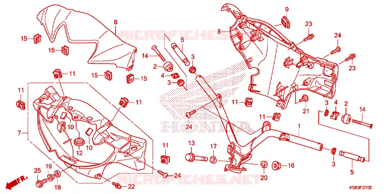 GUIDON - CARENAGE Honda MOTO 110 WAVE 2018  AFS110KDFJ_2TH