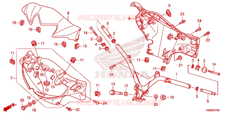 GUIDON - CARENAGE Honda MOTO 110 WAVE 2018  AFS110KSFJ_TH
