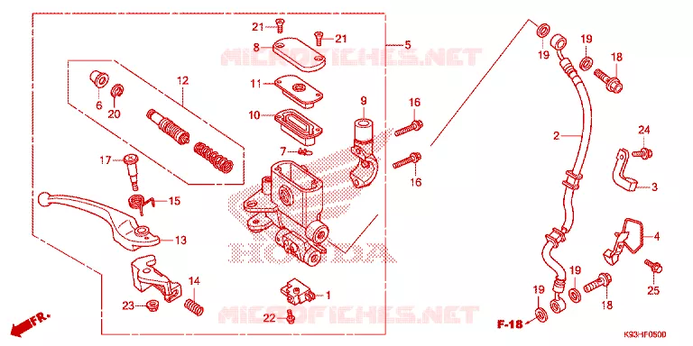 MAITRE CYLINDRE DE FREIN AVANT Honda SCOOTER 110 SCOOPY 2018  ACF110CBTJ
