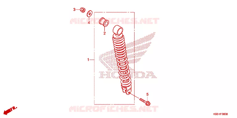 AMORTISSEUR ARRIERE Honda SCOOTER 110 SCOOPY 2018  ACF110CBTJ
