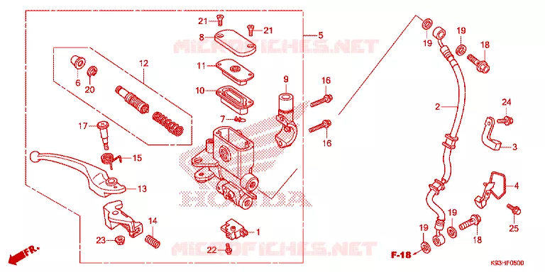 MAITRE CYLINDRE DE FREIN AVANT Honda SCOOTER 110 SCOOPY 2019  ACF110CBTK_TH