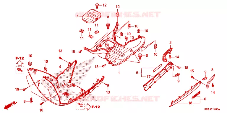 MARCHE PIEDS Honda SCOOTER 110 SCOOPY 2019  ACF110CBTK_TH