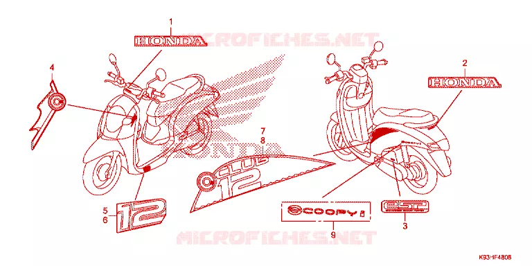 AUTOCOLLANTS Honda SCOOTER 110 SCOOPY 2019  ACF110CBTK_TH