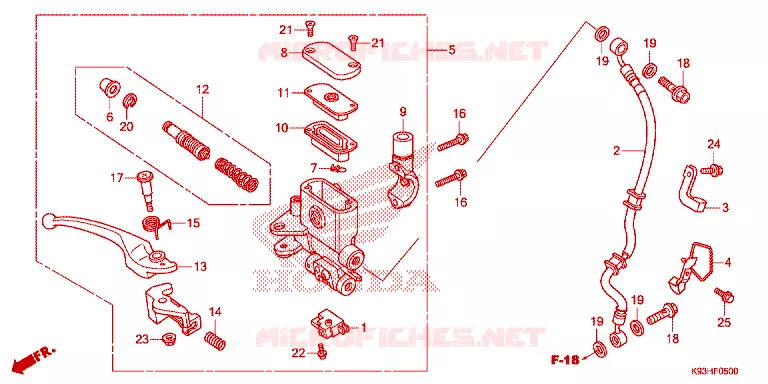 MAITRE CYLINDRE DE FREIN AVANT Honda SCOOTER 110 SCOOPY 2020  ACF110CBTK_TH