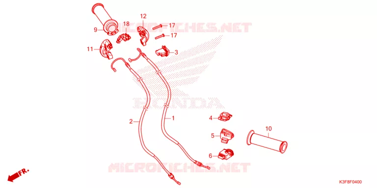 POIGNEE - COMMODO - CABLE Honda MOTO 125 WAVE 2023  AFS125MSFP