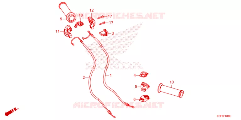 POIGNEE - COMMODO - CABLE Honda MOTO 125 WAVE 2024  AFS125CSFR_TH
